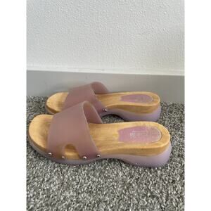 Vintage Roselli Sandals Heels Clogs Women 8 Jelly Sheer Resort Coastal Boho